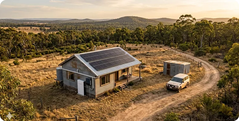 Modern Australian home with rooftop solar panels and two energy storage battery units installed near the garage, representing solar battery and storage solutions in NSW.